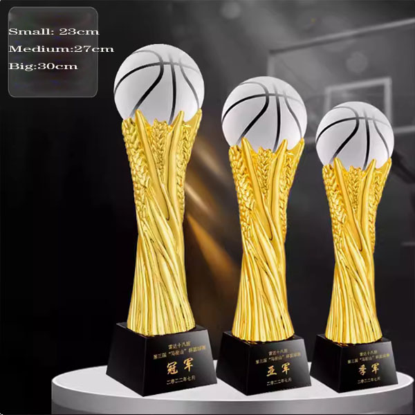 Basketball Resin Trophy With Crystal Base - 副本